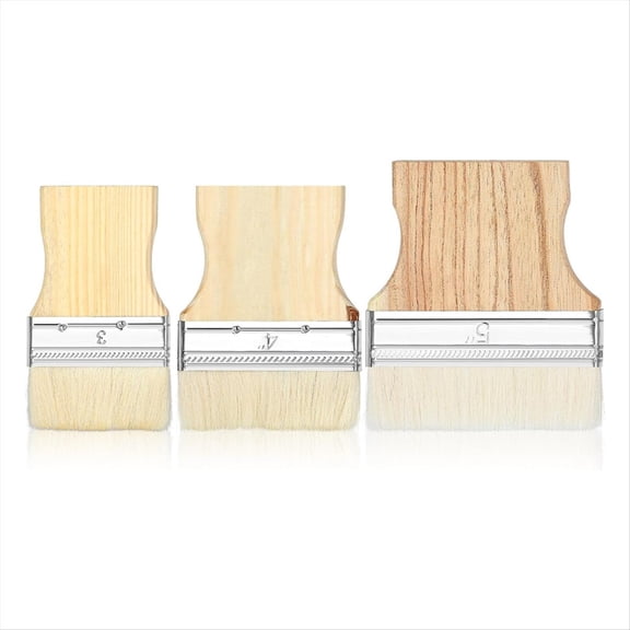 3 Pcs Flat Paddle Paint Brush Set,Wide Large 3/4/5 Inch for Oil and Acrylic Paints