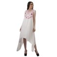 thumbnail image 2 of Moomaya Robe de Plage pour Femmes Sans Manches en Rayonne Unie à Ourlet Asymétrique pour Fête, 2 of 5
