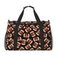 thumbnail image 1 of Disketp Brown Football On Black Bolsa de Viaje Tipo Duffle, Bolso de Mano para Fin de Semana para Mujer, Bolsa de Gimnasio Ligera para Hombre, Esencial para Viajes, 1 of 7