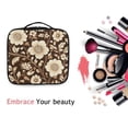 thumbnail image 6 of FORMRS Travel Makeup Bag Large Capacity Train Case Cosmetic Organizer with Adjustable Dividers, Brown Floral, 6 of 8
