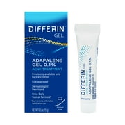 Differin Prescription-Strength Retinoid Acne Treatment Gel for Face with 0.1% Adapalene, Clears & Prevents Acne, Fragrance-Free, 15g Tube
