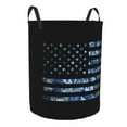 thumbnail image 2 of Daiia Navy Camouflage American Flag Round Laundry Basket with Handles Thickened Waterproof Circular hamper,Dirty Clothes Storage Basket for Bedroom,Bathroom,College Dorm-Small, 2 of 8