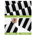 thumbnail image 4 of Black Striped Bar Stool Covers Set of 2, Modern Farmhouse Black and White Stripes Stretch Washable Bar Chair Covers with Backs, Removable Pub Counter Height Chair Cover for Kitchen Dining Room Cafe, 4 of 7
