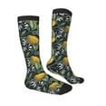 thumbnail image 3 of Picia Women Crew Soft Moisture-wicking Socks Citrus Fruits Elegant Lemons Pattern Design Cotton Socks, One Size fit All, 3 of 9