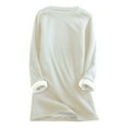 thumbnail image 7 of jsaierl Women's Sherpa Lined Sweatshirts Fleece Round Neck Pullover Loungewear Long Sleeve Casual Tunic Top Winter Warm Underwear Top, 7 of 7