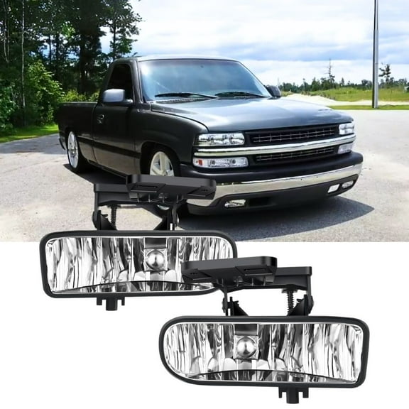 Nilight Fog Light Assembly for GMC Sierra 1500 2500 2001-2002 Yukon 12V Clear Lens