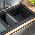 thumbnail image 4 of OTHWAY 11.8"x12.4" Silicone Sink Divider Mat, Large Sink Saddle & Protector for Divided Sink, No Suction Cups, Easy to Clean, Dish Drying Rack for Glassware and Dishes (Gray), 4 of 7