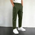 thumbnail image 2 of CONZONE Kids Boys Uniform Cargo Pants Wide Leg Baggy Chino Pants for Boys Elastic Waist Back To School Outdoor Joggers with Pockets, 2 of 6