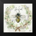 thumbnail image 2 of Tre Sorelle Studios 15x15 Black Modern Framed Museum Art Print Titled - Honey Bee and Clover Wreath I, 2 of 5