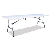 Iceberg Bifold Resin Folding Table, Rectangular, 94.5 x 29.9 x 30, White Granite Top, Gray Base/Legs, 2/Pack