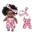 thumbnail image 4 of Vinilo Toy HUOGUO para bebés africanos negros de 20 cm con pelo rizado, 4 of 5