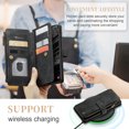 thumbnail image 6 of for Samsung Galaxy S25 Case Wallet for Women Men, Samsung Galaxy S25 Case, PU Leather Magnetic Flip Strap Wristlet Zipper Card Holder Wallet Business Phone Cover for Galaxy S25,Black, 6 of 9