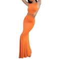 thumbnail image 1 of xiaxaixu Robe Longue Moulante Femme Couleur Unie Col Rond Découpé Sans Manches Robe Été Dos Nu Robe de Soirée, 1 of 8