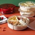 thumbnail image 5 of White Round Plastic Divided Serving Tray with Lids, 5 Individual Dishes Food Storage Containers, Serving Platter for Snack, Fruit, Veggie, Candies, etc., 5 of 8