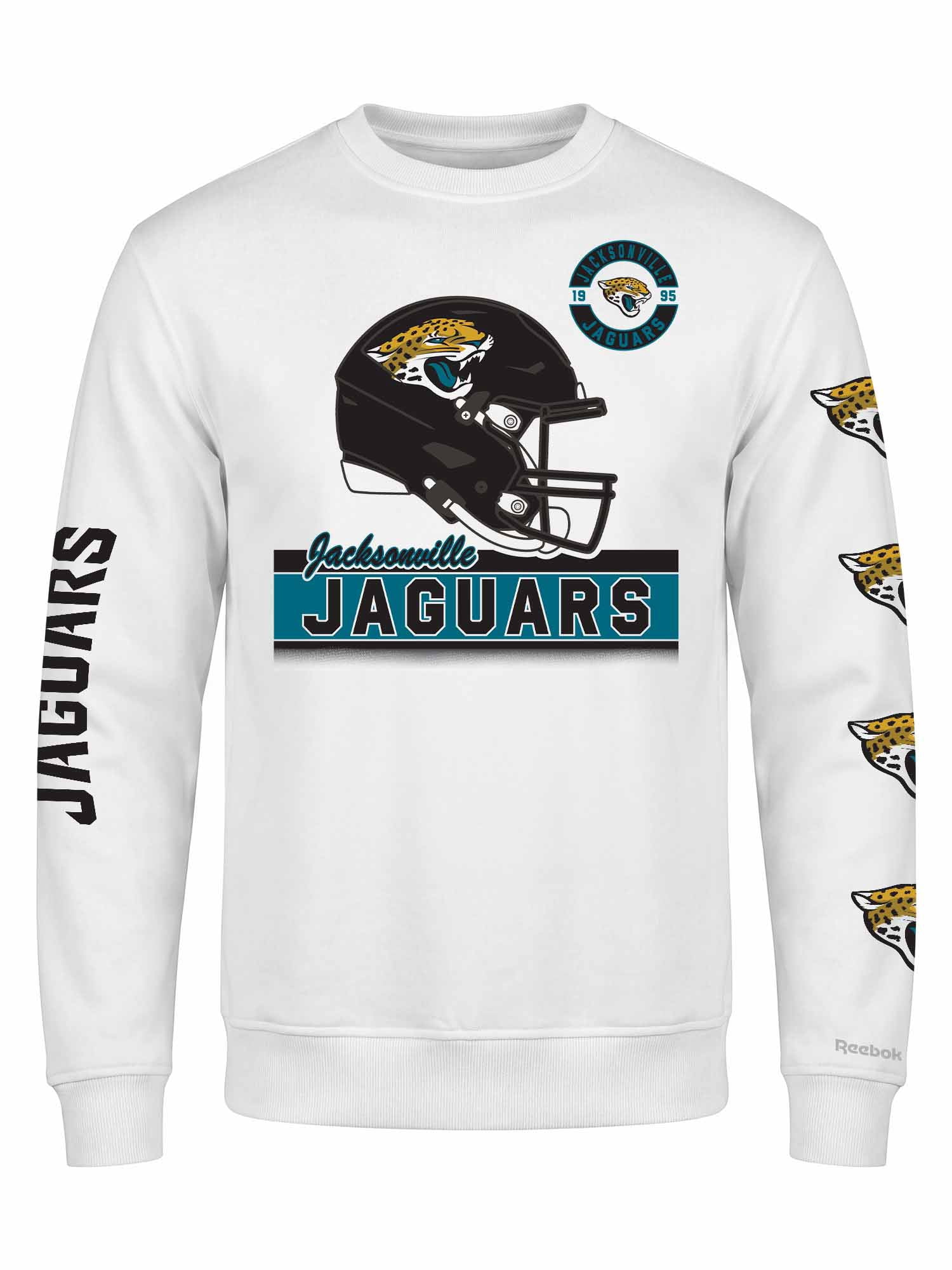 Jacksonville Jaguars Reebok Mens White Crew Sweatshirt