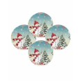 thumbnail image 7 of 13 Inch Round Placemats Set of 4, Teal Snowman Christmas Non Slip Heat Insulation PP Table Mats, Xmas Tree Coastal Snowflake Starfish Washable Place Mats for Kitchen Dining Party Table Decor, 7 of 7