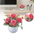thumbnail image 2 of Artificial Flowers Artificial Flowers Potted Plants Flowers in Pots Decorate Home Bathroom Kitchen Rustic Table Centerpiece Interior Outdoor Decor, 1 Desktop Potted Plant, 2 of 9