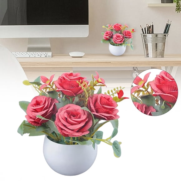 Artificial Potted Flowers for Home Decor,Faux Sunflower Plant in Decorative Pot for Bathroom Kitchen Table Centerpiece,Artificial Desk Plant,H,1PC
