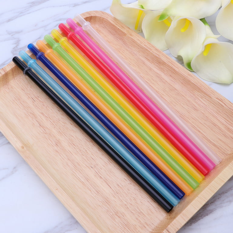 25 Brushes with Rings Reusable Drinking Straws Jar Straws -23cm (Mixed Color)