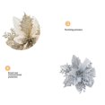 thumbnail image 6 of QHUDLV 10PCS Christmas Ornament Flower, Glittering Decoration for Christmas Tree, Wreaths and Home Decor, Elegant Plastic and Cloth Design(Red), 6 of 8