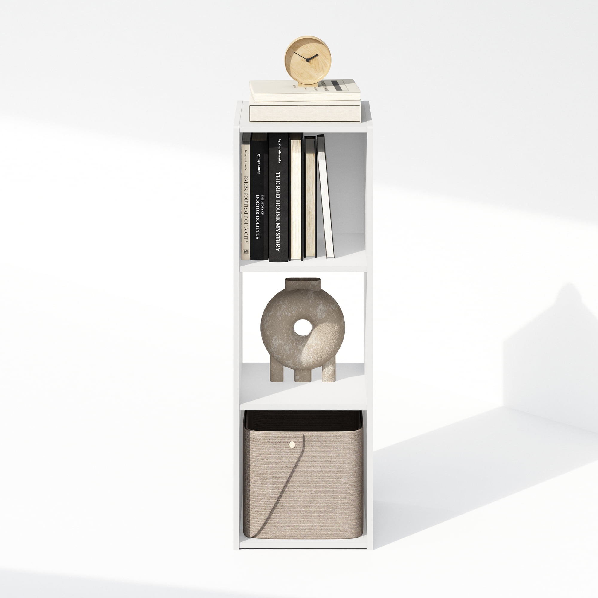 Furinno PELLI CUBIC Storage Cabinet in Bookcase in Bookshelf in 3-Cube in White