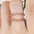 thumbnail image 2 of 2 Ct Round Cut Simulated Diamond Enhancer Wrap Band Ring In 14k Rose Gold Plated, 2 of 4
