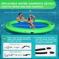 thumbnail image 2 of Water Hammock (8' Circle) Green+BlueRound Floating Ring Inflatable Water Hammock Heavy Duty River Floats Lake Raft for Adults Tanning Pool Lounger Float Island Platform Pad Mat for Party, 2 of 6