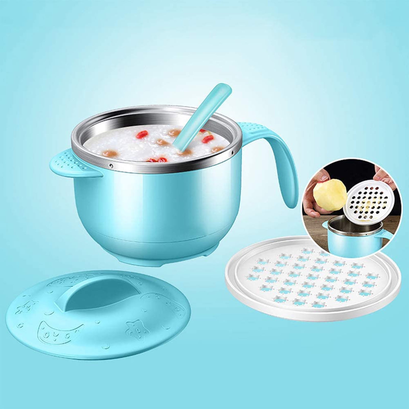 Keep Warm baby bowls with lid, Stainless Steel Baby Insulated Bowls to Keep  Food Hot, Smart Baby Feeding Bowl Keep Warm, USB Charging Electric Food  Warmer for Baby Child Teens 