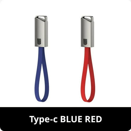 Innovative Zinc Alloy Portable Key Chain Data Cable USB To Type C Charge Connection Cord Line For Xiaomi Huawei Samsung TXTB1 Type-c BLUE RED