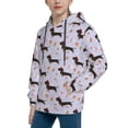 thumbnail image 2 of KLL Unisex Kids Boys Girls Hooded Pocket Pullover Hoodies-Dachshund Dog, 2 of 5