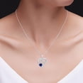 thumbnail image 5 of AFFY Sapphire & White Diamond Accents MOM Heart Pendant Pendant Necklace in 925 White Gold Over Sterling Silver, 5 of 5