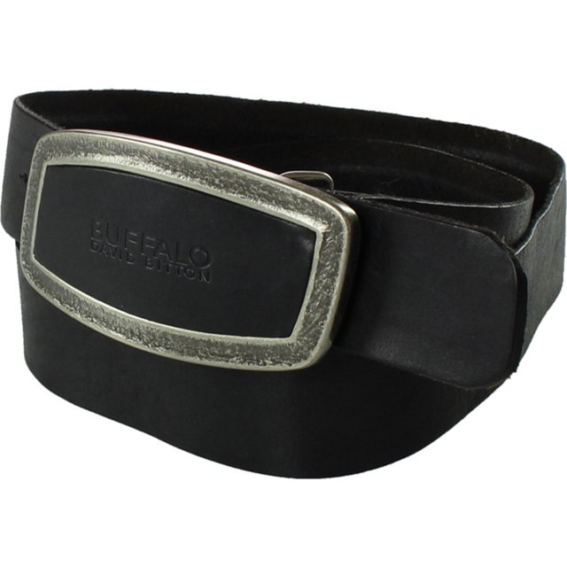 Buffalo David Bitton Cinturón de cuero sólido para hombre, negro, 40 Buffalo David Bitton Medio
