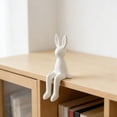 thumbnail image 4 of White Long Eared Rabbit Shaped Statues Ornament,Porcelain Ornament for Easter Floating Shelf Tabletop & Home Decoration, 4 of 6