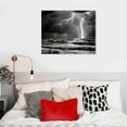 thumbnail image 4 of COMIO  Black and White Ocean Canvas Print Lightning Storm Picture Painting Sea Wave Wall Art for Home Living Room Office Bedroom Decoration, 4 of 4