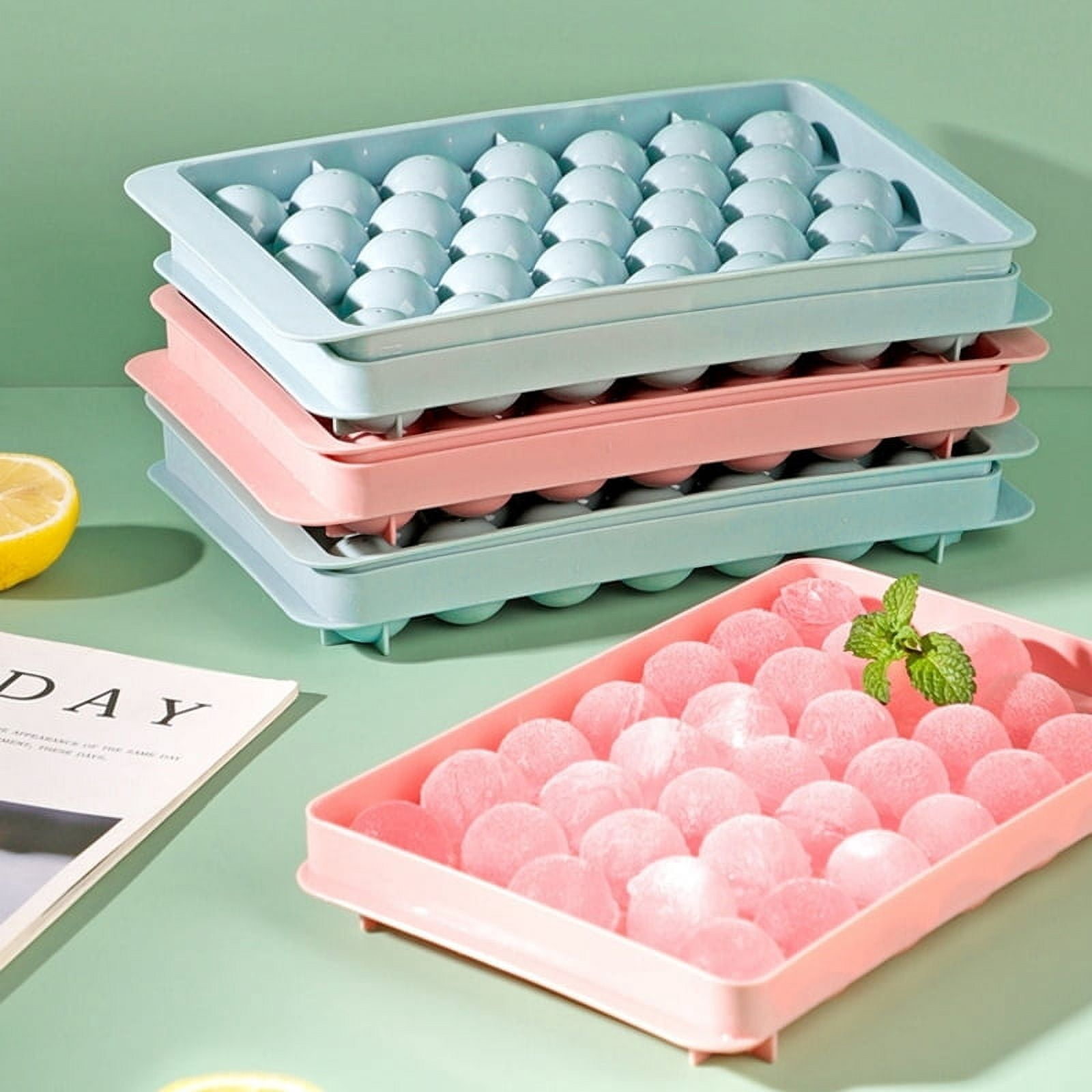 3D Round Ice Cube Tray Ice Boll Hockey PP Mold Frozen Whiskey Ball Food Grade Round Spherical Household Frozen Ice Block