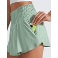 thumbnail image 5 of Shorts CRZ YOGA con Falda Superpuesta y Cintura Alta Verde, 5 of 5