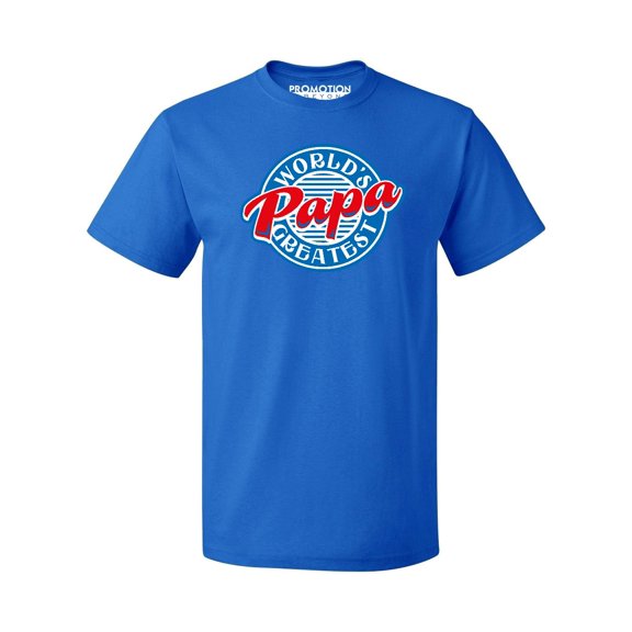 P&B World's Greatest Papa Funny Men's T-shirt, Royal, 2XL
