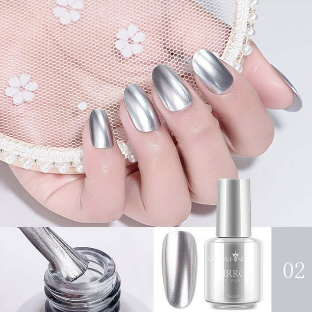 Mirror Nail Polish Plating Silver Paste Metal Color Stainless Steel Mirror8ml Nail Polish Mirror Nail Polish Plating Silver Paste Metal Color Stainless Steel Mirror8ml Nail Polish