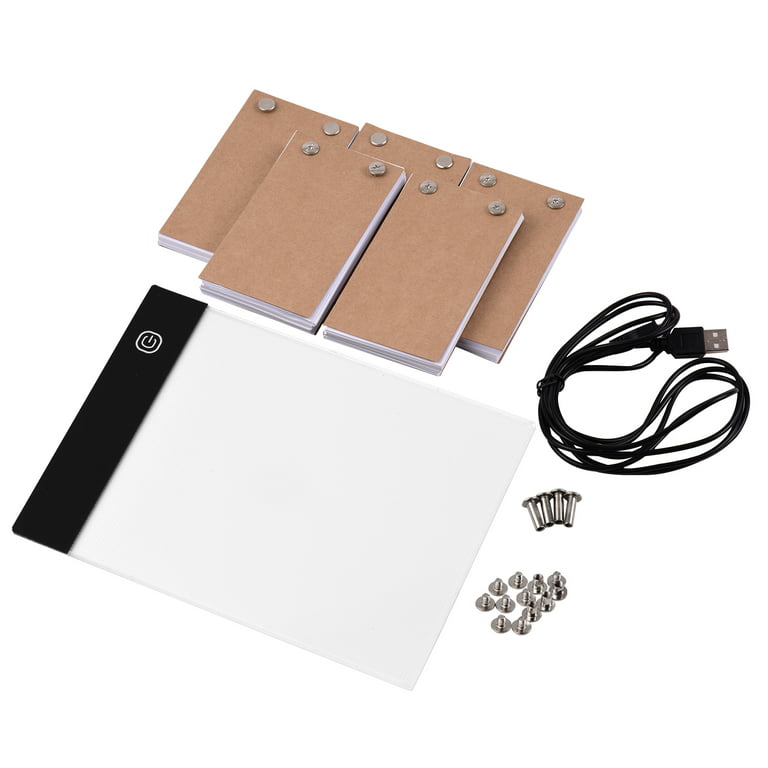 Portable Flip Book Kit with Light Pad Tablet LED Light Box 3 Level  Brightness Control 300 Sheets Flipbook Paper with Binding Screws for  Tracing and Drawing 