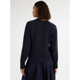 thumbnail image 4 of Free Assembly Women’s Cotton Saddle Shoulder Sweater with Long Sleeves, Sizes XS-3XL, 4 of 5