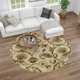 thumbnail image 7 of Impressions Transitional 5' Round Beige and Green Polypropylene Indoor Area Rug, 7 of 7