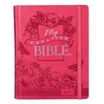 KJV Holy Bible, My Creative Bible, Faux Leather Hardcover - Ribbon Marker, King James Version, Pink Floral with Elastic Closure (Hardcover)