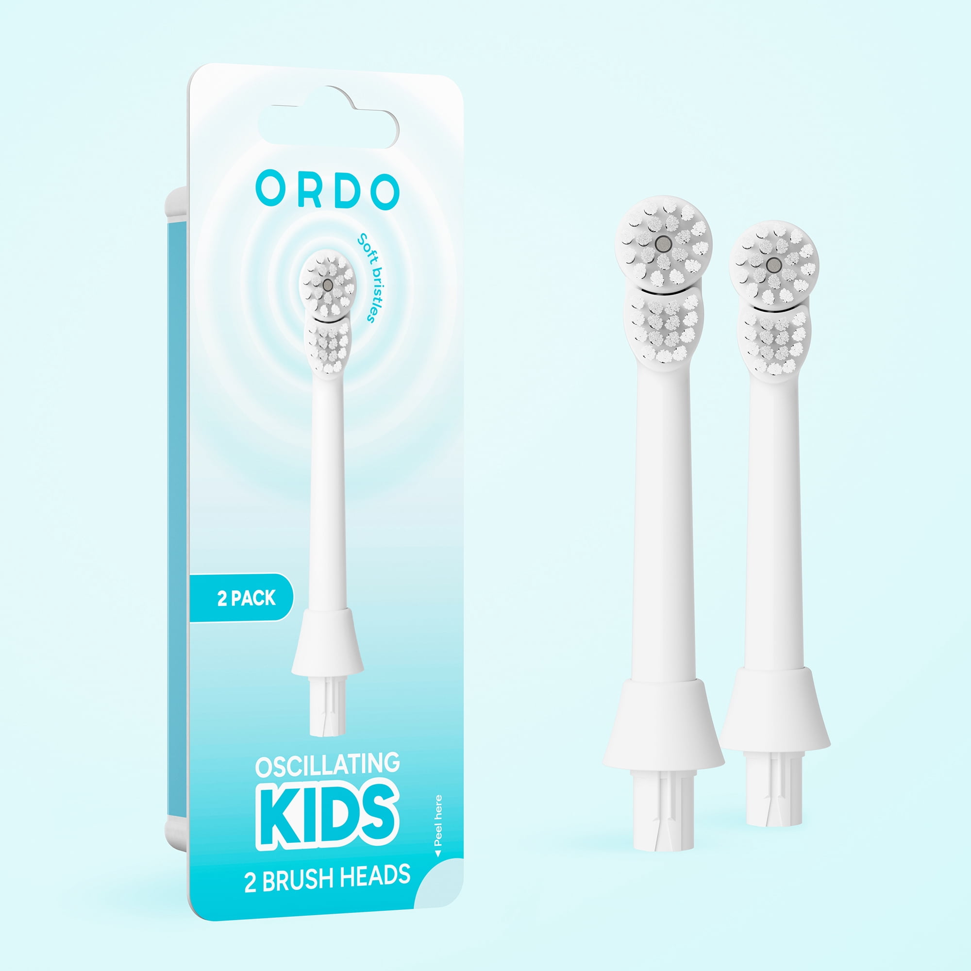 Ordo Oscillating Kids Battery - Brush Heads - White - 2 Pack