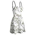 thumbnail image 4 of Elegant Green Leaf Branch Pattern Slip Dress Dresses For Woman Fairy Dress, 4 of 6