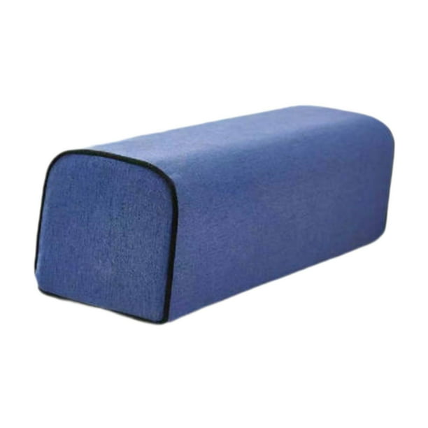 Almohada para reposabrazos de sofá, espuma de alta densidad, lino, cojín para reposabrazos, almohada de apoyo para brazos azul