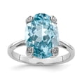 thumbnail image 1 of 925 Sterling Silver Swiss Blue Topaz Diamond Ring Stone Gemstone, 1 of 9
