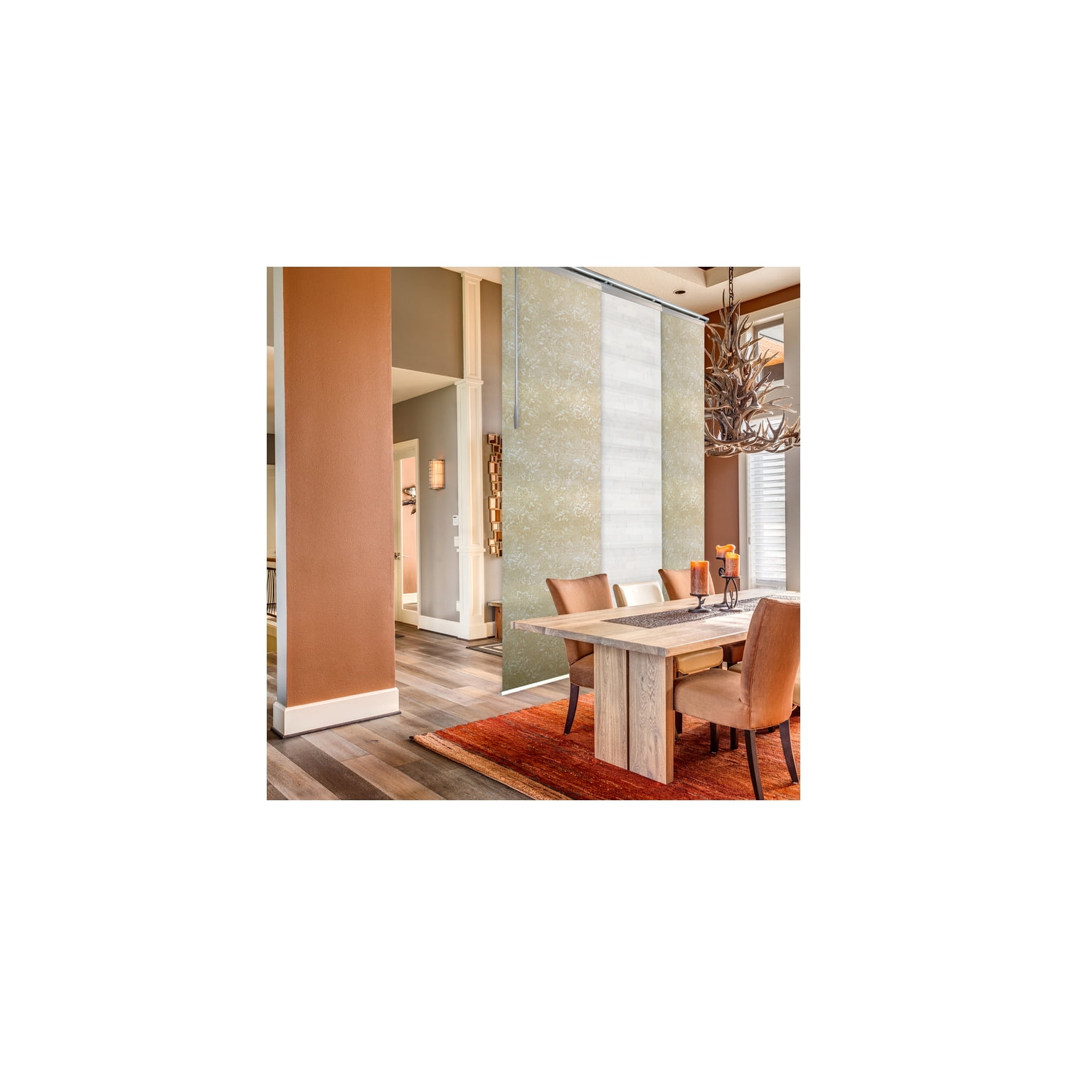 Boho Room Divider PanelsMetal Wall DecorAdjustable Width Partition3 Panel BlindsHome Office & Patio