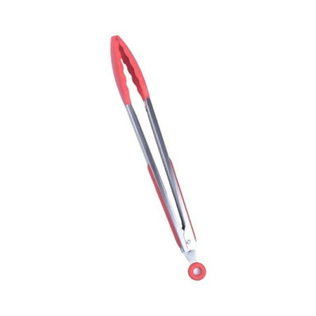 

Silicone Kitchen Cooking Salad Serving BBQ Tongs Stainless Steel Handle Utensil