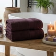 thumbnail image 2 of Ample Decor Hand Towel Set of 2 100% Cotton 18X28 inch - Brown, 2 of 6