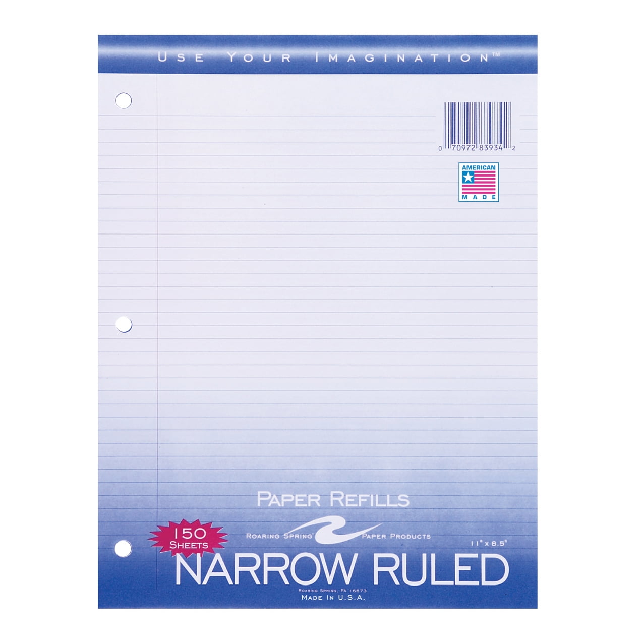 FILLER PAPER 8.5"x11" NARROW RULED WITH MARGIN